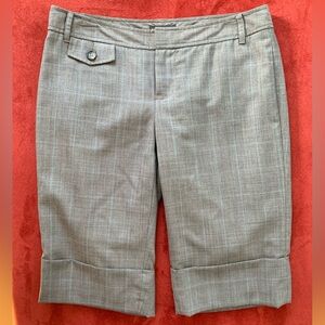 Banana Republic Wool Blend Cuffed Dress Bermuda Suit Shorts Gray w/Blue ~ size 6